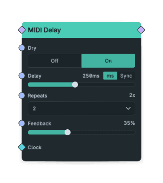 MIDI Delay node screenshot