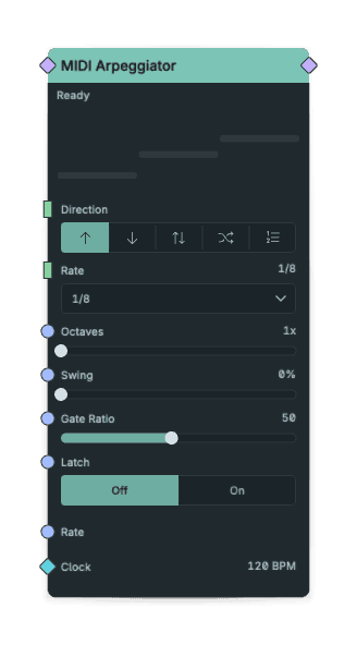 MIDI Arpeggiator node screenshot