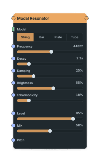 Modal Resonator node screenshot