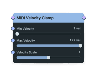 MIDI Velocity Clamp node screenshot