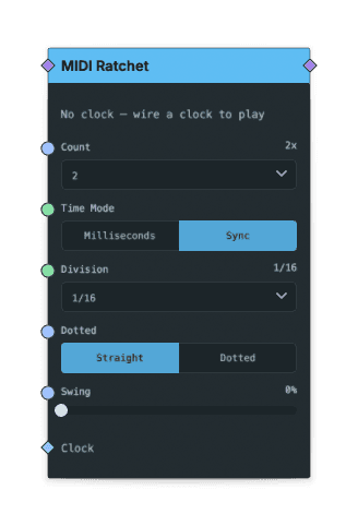 MIDI Ratchet node screenshot
