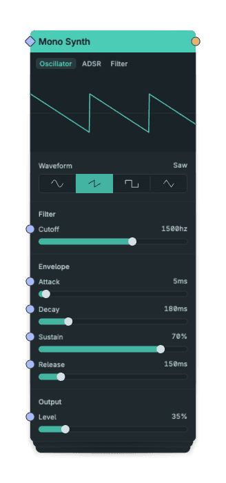 Mono Synth node screenshot