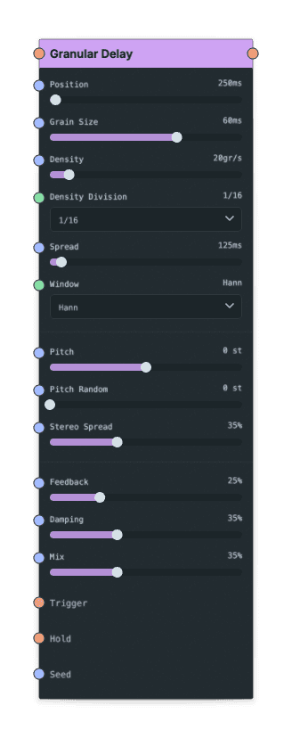 Granular Delay node screenshot