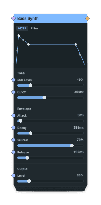 Bass Synth node screenshot
