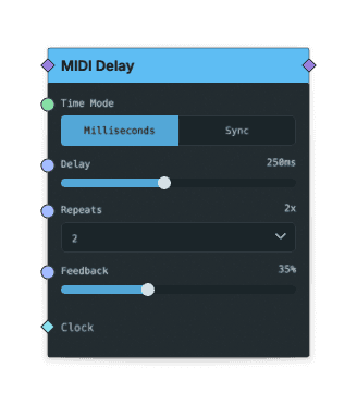 MIDI Delay node screenshot