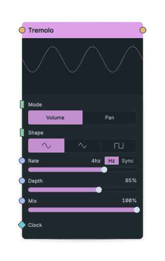 Tremolo node screenshot