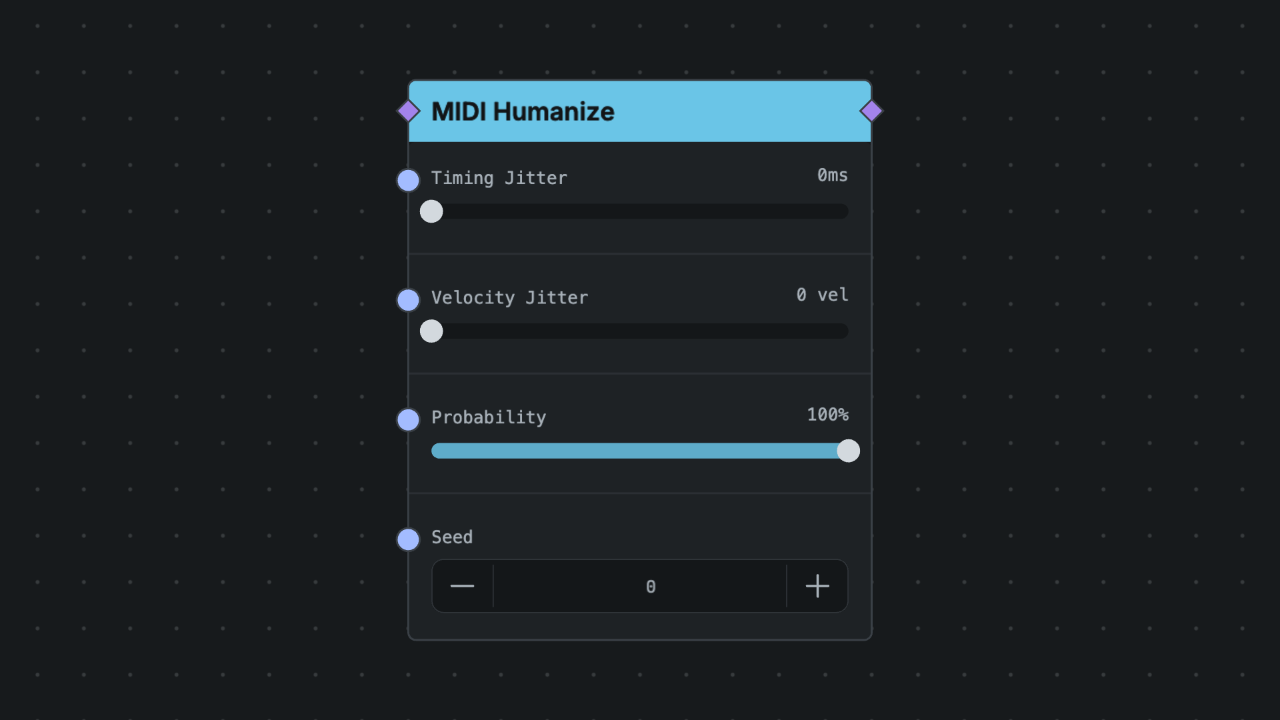 MIDI Humanize node screenshot