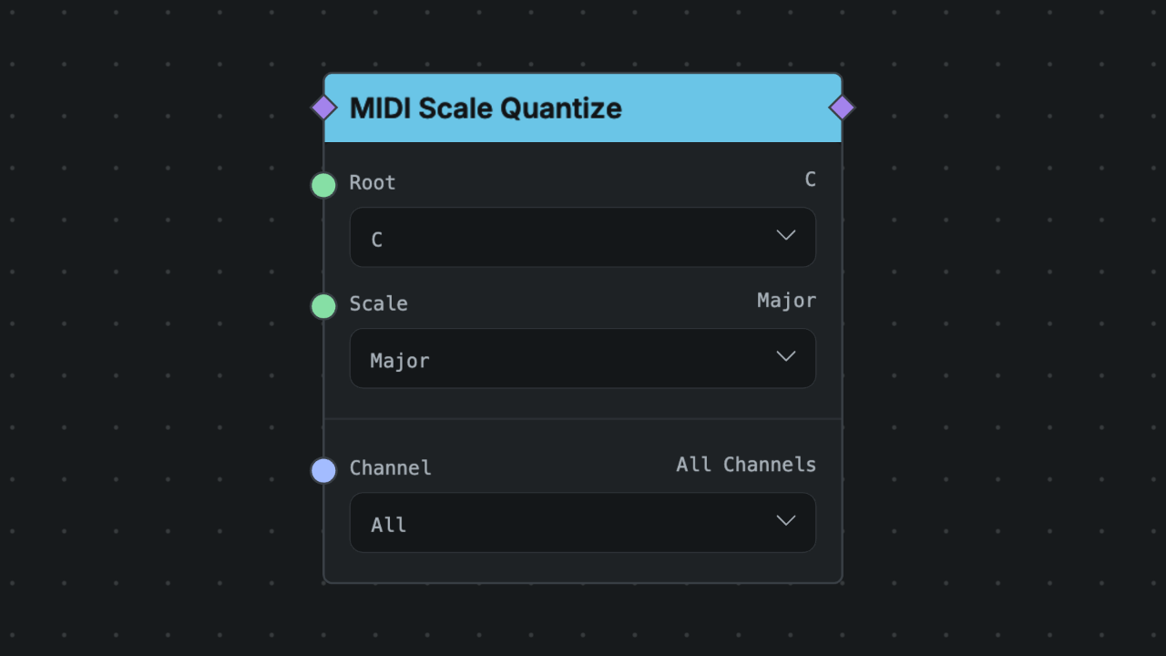 MIDI Scale Quantize node screenshot