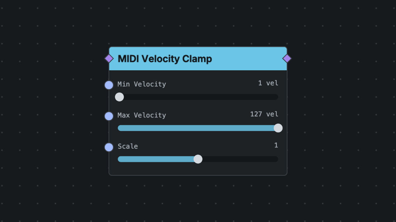 MIDI Velocity Clamp node screenshot