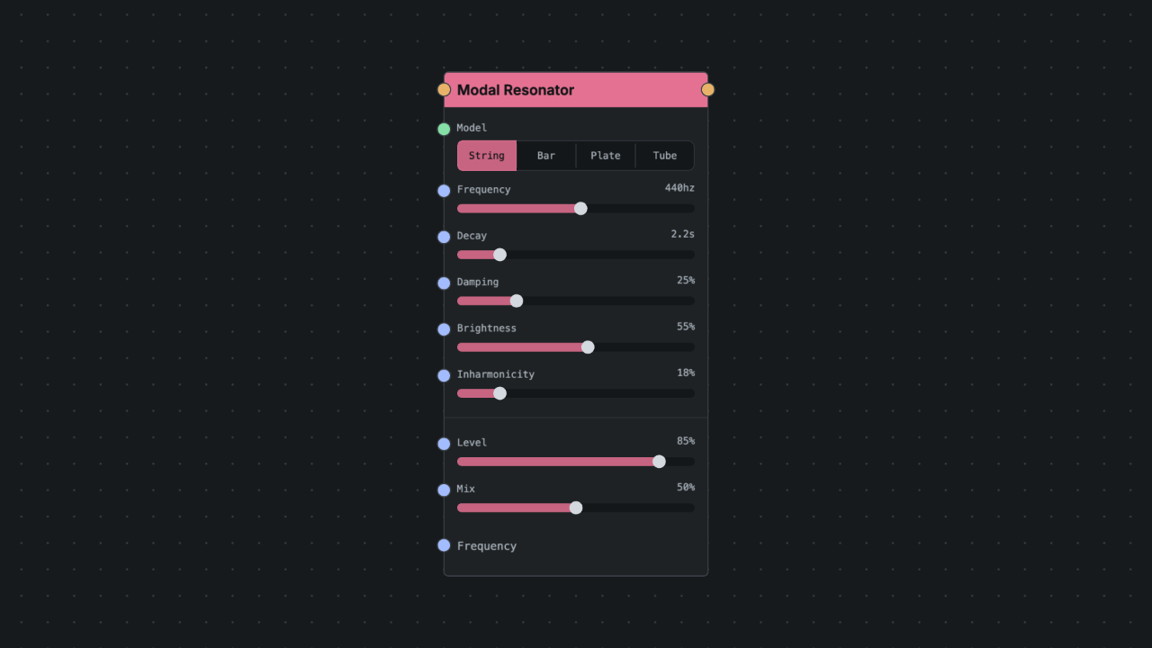 Modal Resonator node screenshot